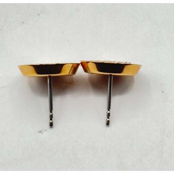 Michael Kors Gold-Tone & Crystal Pave Circle Stud Earrings - Picture 5 of 5